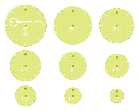 Sue Spargo Creative Stitching Templates - Nine Piece Set, ''Circles Easy''