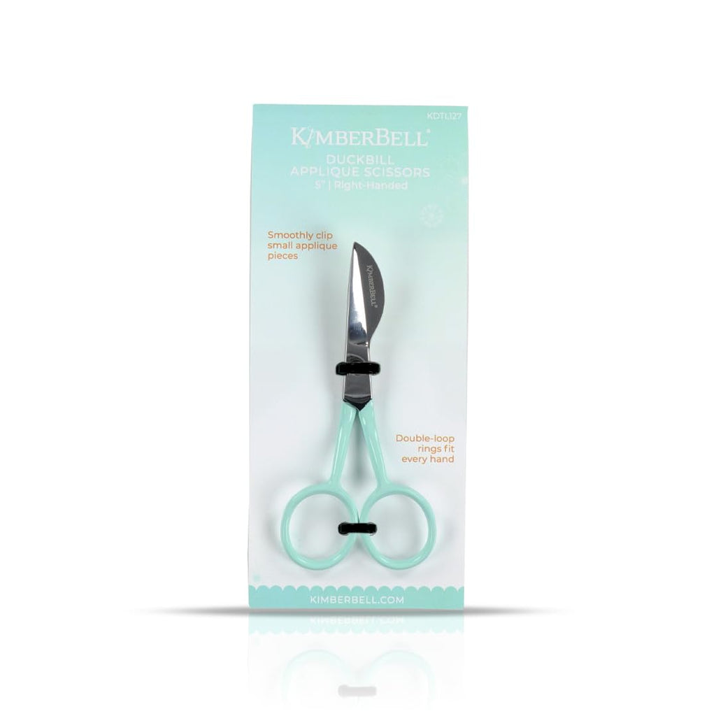 Kimberbell Duckbill Applique Scissors – Precision Fabric Trimming with Extra-Sharp Blades – Double-Loop Handle for Comfort – Ideal for Machine Embroidery, Vinyl, and Glitter Applique