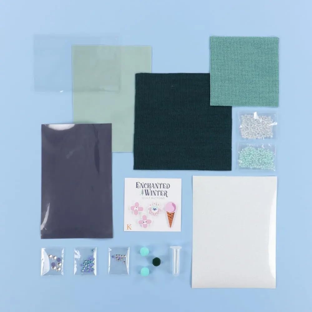 Kimberbell Enchanted Winter Embellishment Kit – Custom Beads, Buttons, Vinyl & Accents for Quilting & Sewing – Embroidery Embellishments for Enchanted Winter Quilt