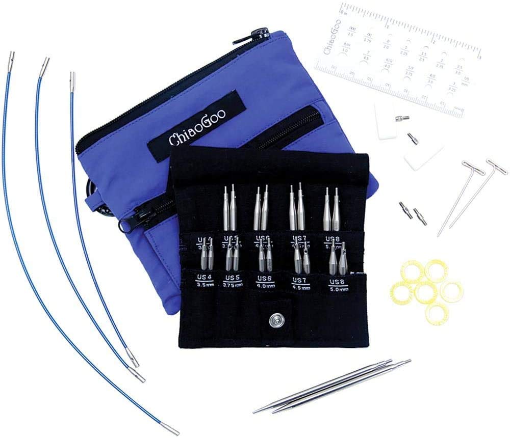 ChiaoGoo Twist Shorties Interchangeable Knitting Needle Set Bundle, Sizes US 0 - US 8