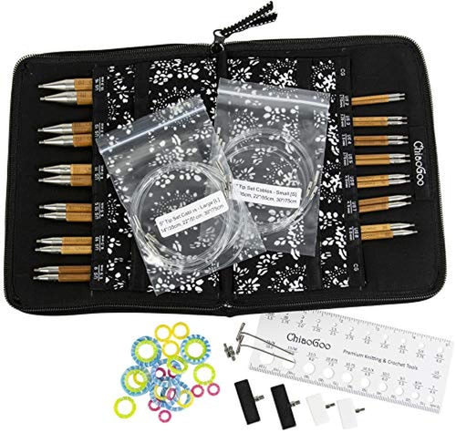 ChiaoGoo Spin Bamboo Complete Set, 5-inch (13 cm) [S][L], US 2-15 (2.75-10 mm)