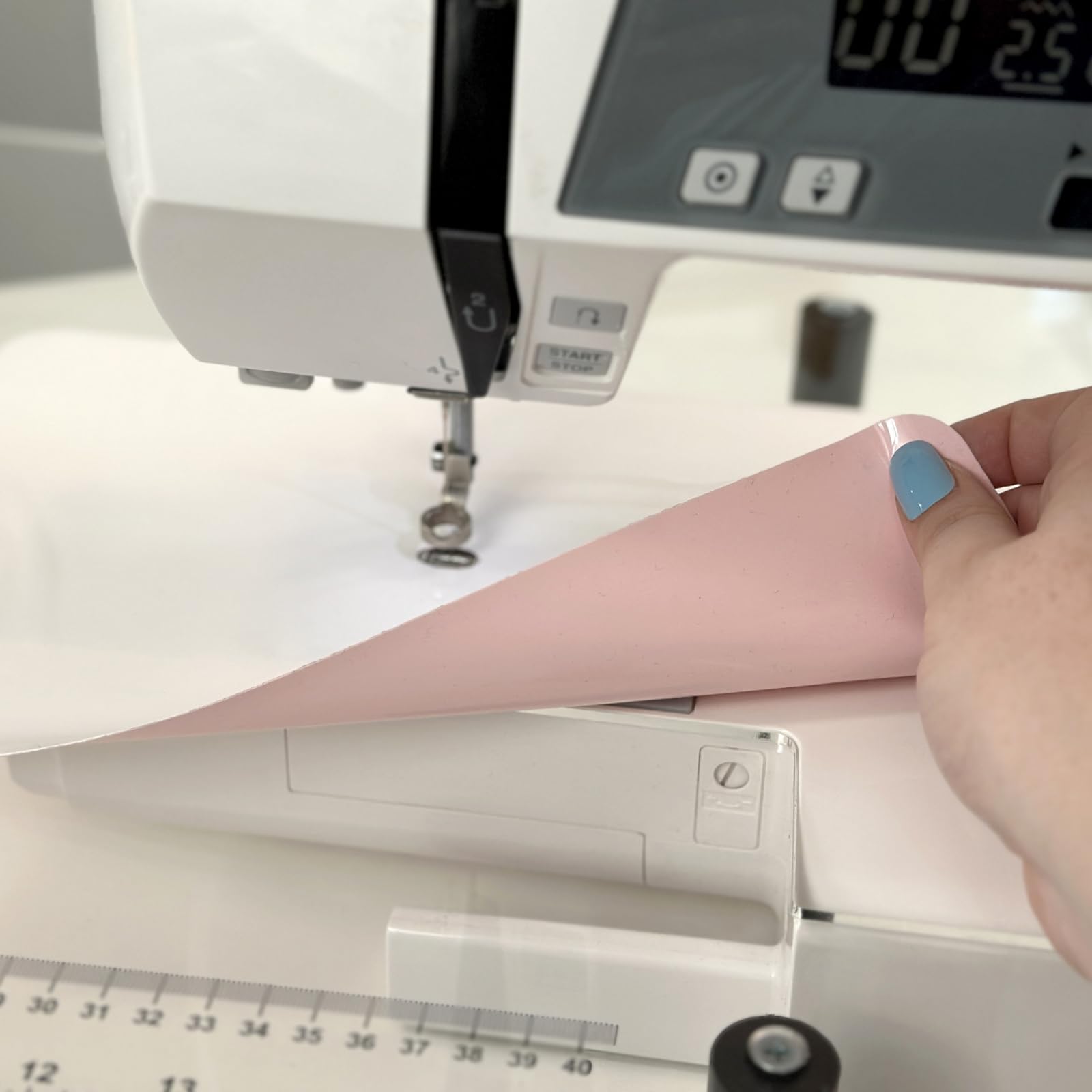 Gypsy Quilter Supreme Slider 8" x 11-¾" – Free Motion Quilting Slider with Pink Tacky Back – Non-Slip Teflon Surface for Smooth Fabric Movement on Sewing Machines