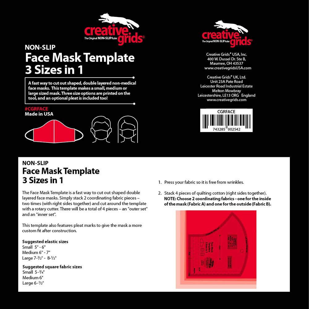 Creative Grids Face Mask Template