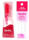 Bundle of Sewline Fabric Glue Pen(s) Blue, and Fabric Glue Pen Refill 2-Pack(s) Blue (1 Pen, 1 2-Pack Refills)