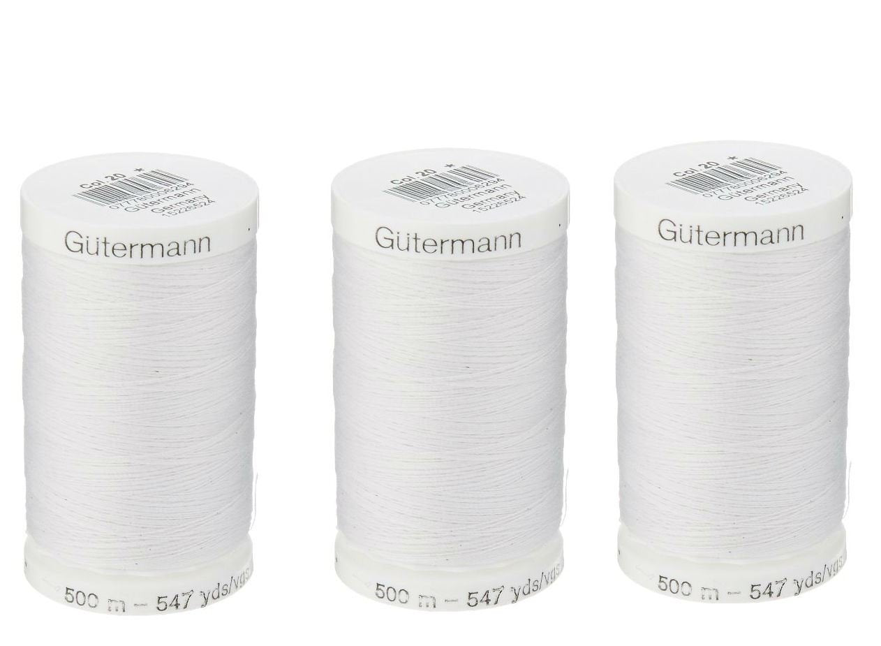 Sew-All, All PurposeThread 547 Yards- White GUTERMANN Thread 3 pack (White)
