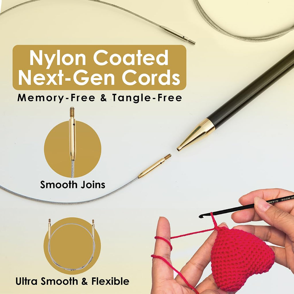 Lantern Moon Bequest Tunisian Crochet Hook Set | 6 US Sizes (G to L)