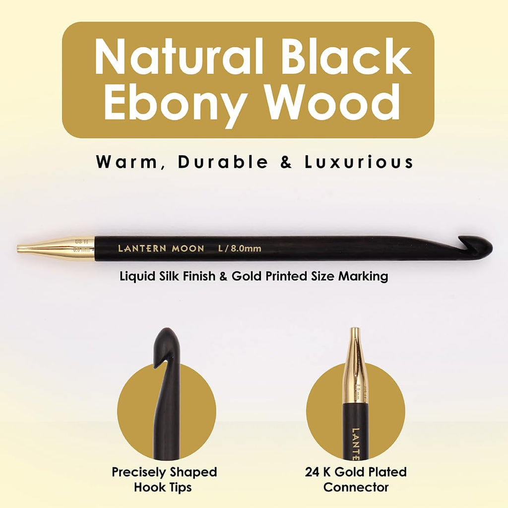 Lantern Moon Bequest Tunisian Crochet Hook Set | 6 US Sizes (G to L)