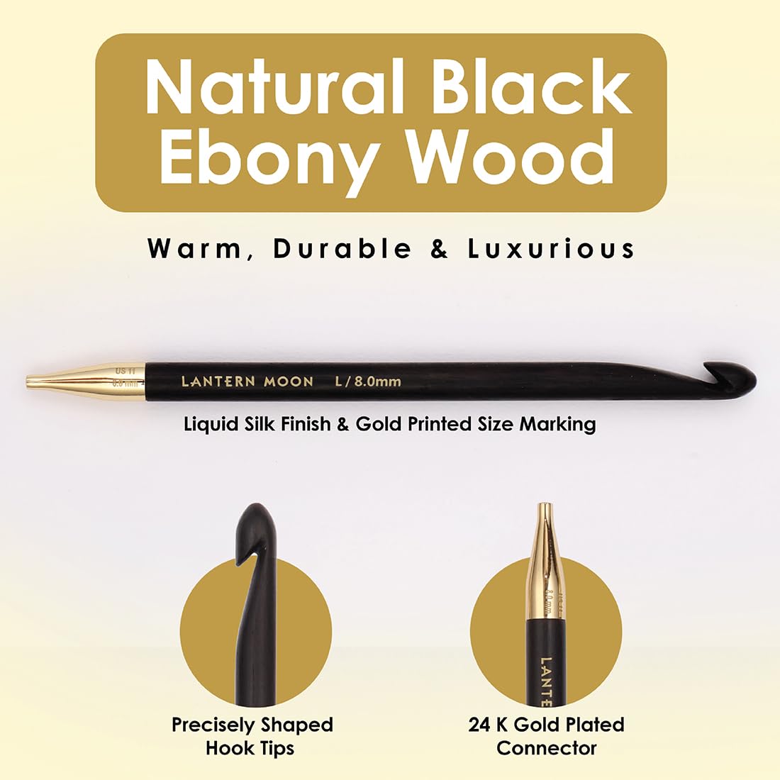 Lantern Moon Bequest Tunisian Crochet Hook Set | 6 US Sizes (G to L)