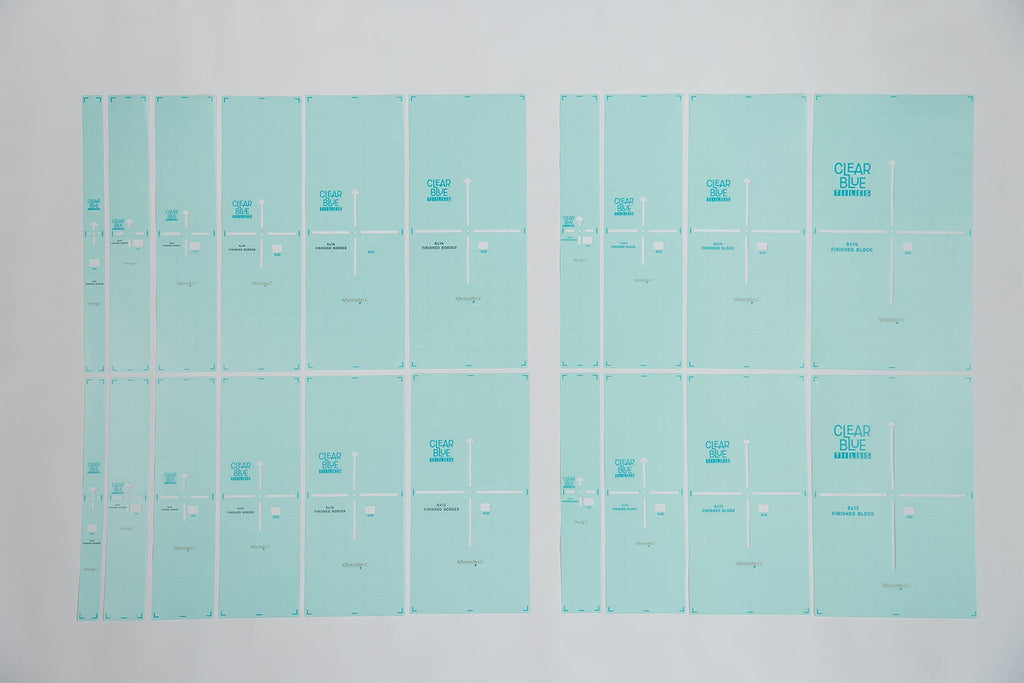 Kimberbell Clear Blue Tiles: Expansion Set (22 Pcs) for Larger Hoop Sizes, at-Home Quilting System On Your Embroidery Machine, Custom Block-by-Block Quilting, Allover Quilting Patterns