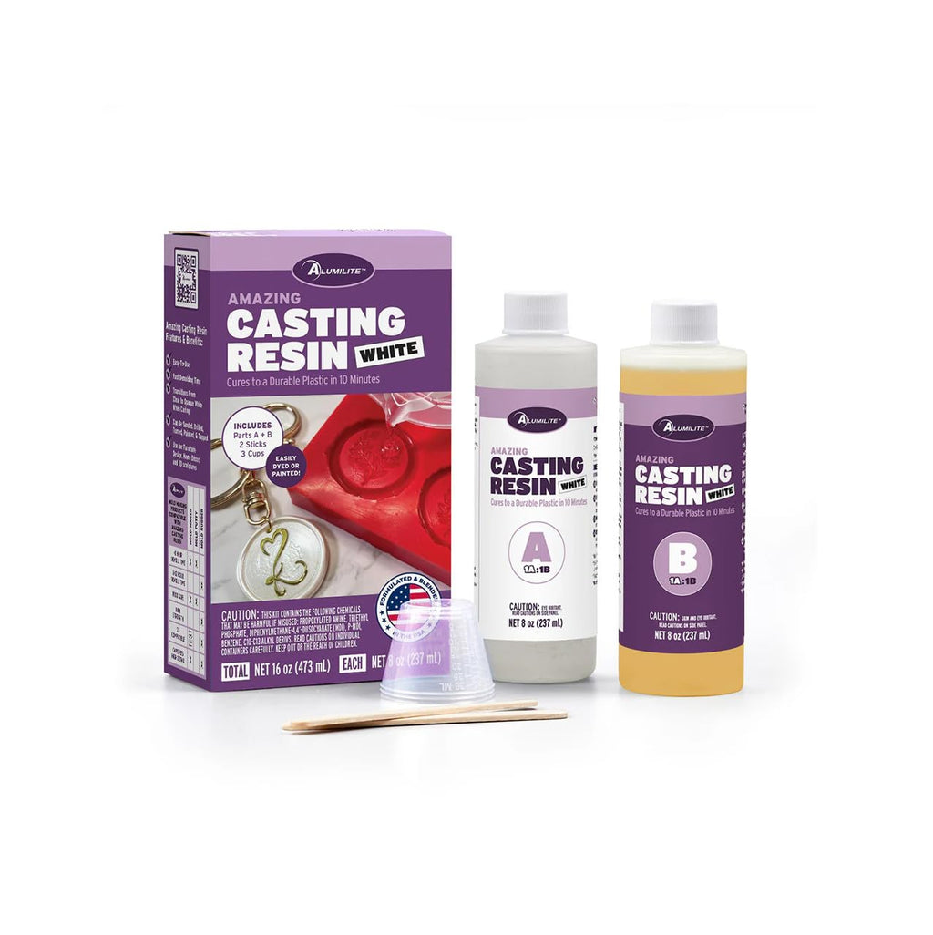 Amazing Casting Resin Kit – Fast-Curing Resin for Mold Making – Each Pack Includes Two 8oz Bottles, Mixing Cups, Stir Sticks, and Instructions – Ideal for DIY Crafts, Jewelry (One Pack)