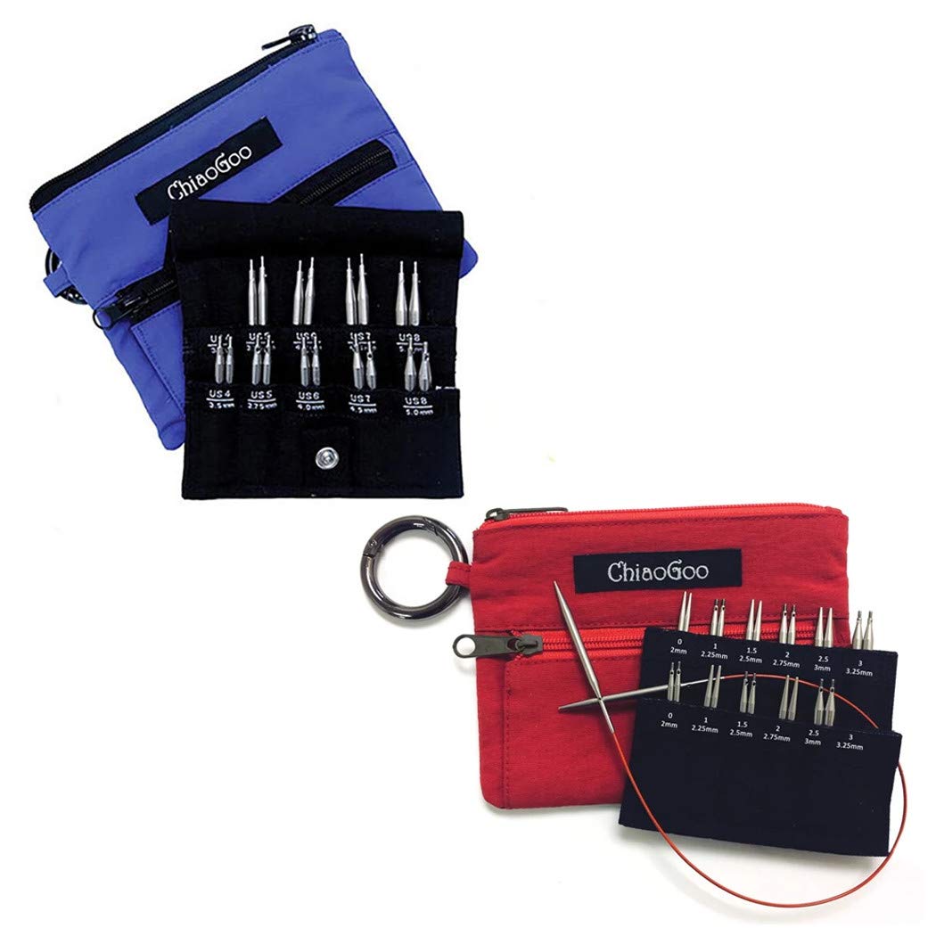 ChiaoGoo Twist Shorties Interchangeable Knitting Needle Set Bundle, Sizes US 0 - US 8
