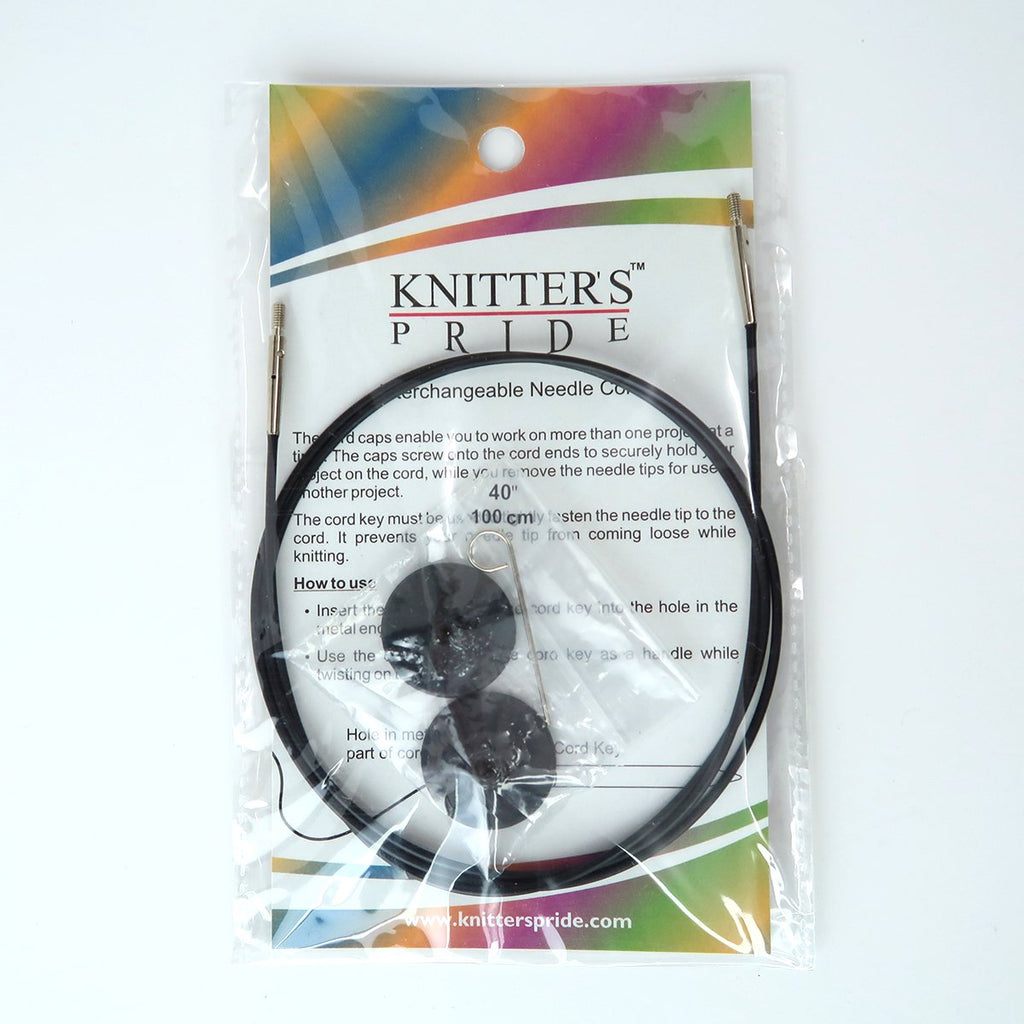 Knitters Pride Interchangeable Black Cord Variety Pack - 6 Common Sizes, 16, 24, 32, 40, 47, 60