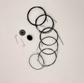 Knitters Pride Interchangeable Black Cord Variety Pack - 6 Common Sizes, 16, 24, 32, 40, 47, 60