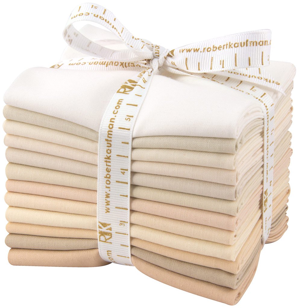 Studio RK Kona Cotton Solids Not Quite White 12 Fat Quarter Bundle Robert Kaufman Fabrics FQ-909-12