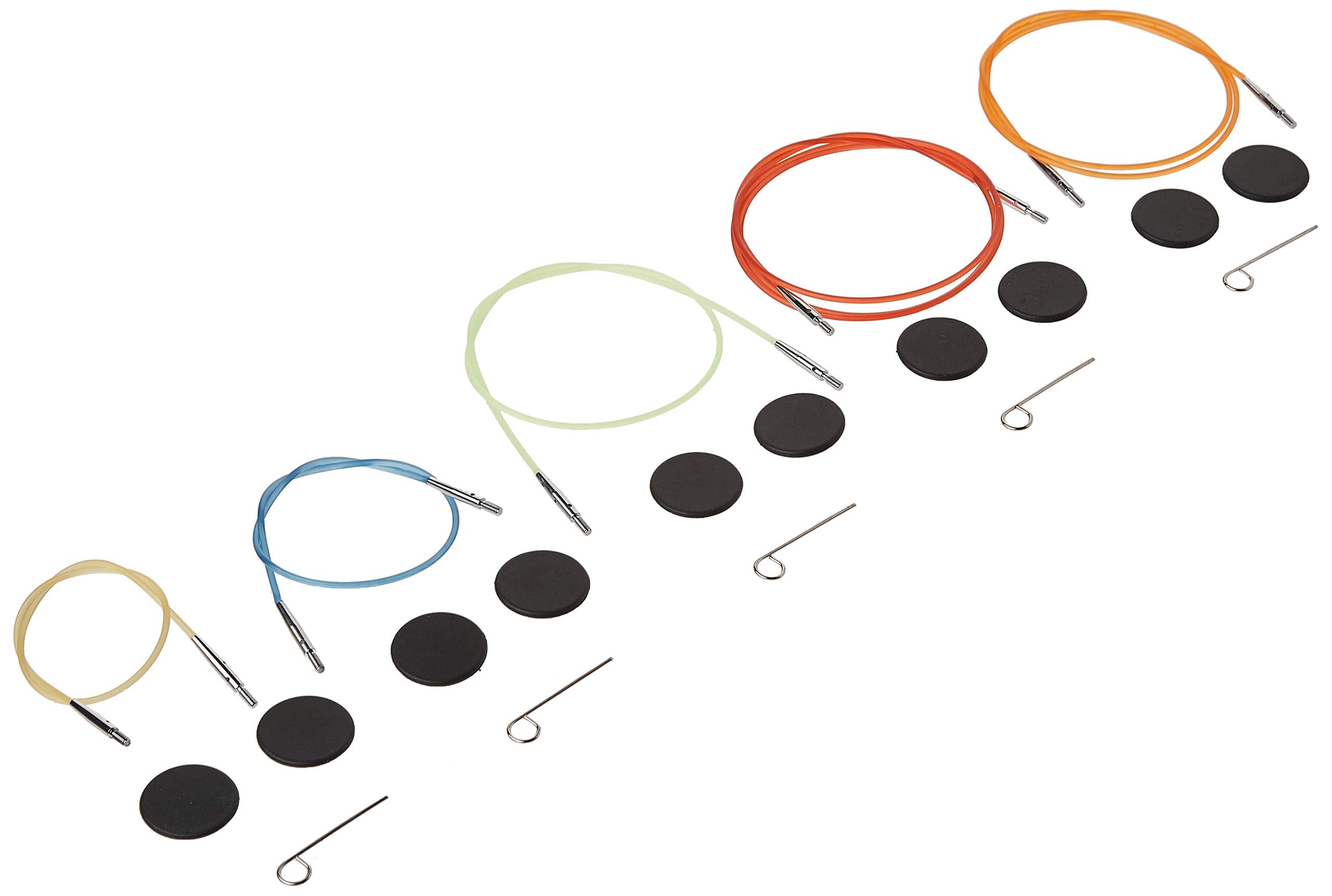 Knitter's Pride Interchangeable Color Cord Variety Pack - All 5 Sizes, 16, 20, 24, 32, 40