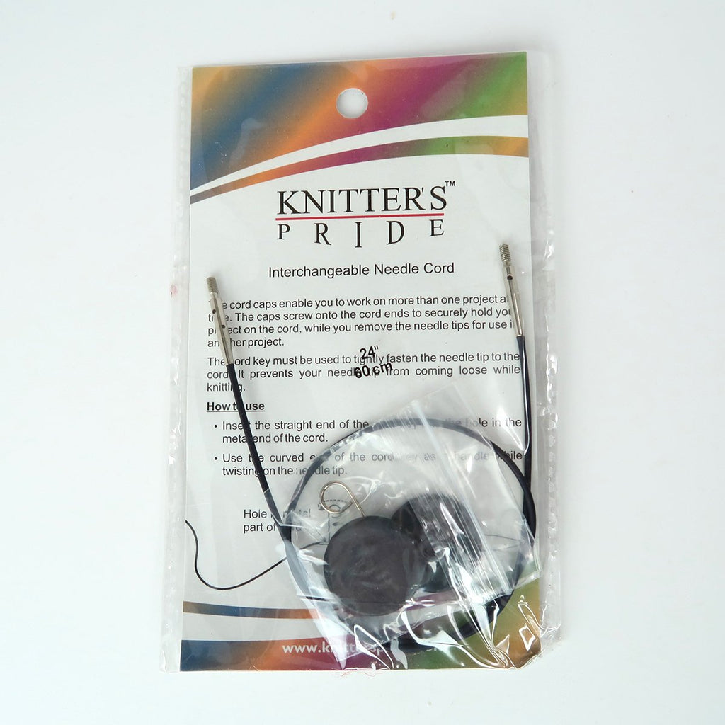 Knitters Pride Interchangeable Black Cord Variety Pack - 6 Common Sizes, 16, 24, 32, 40, 47, 60