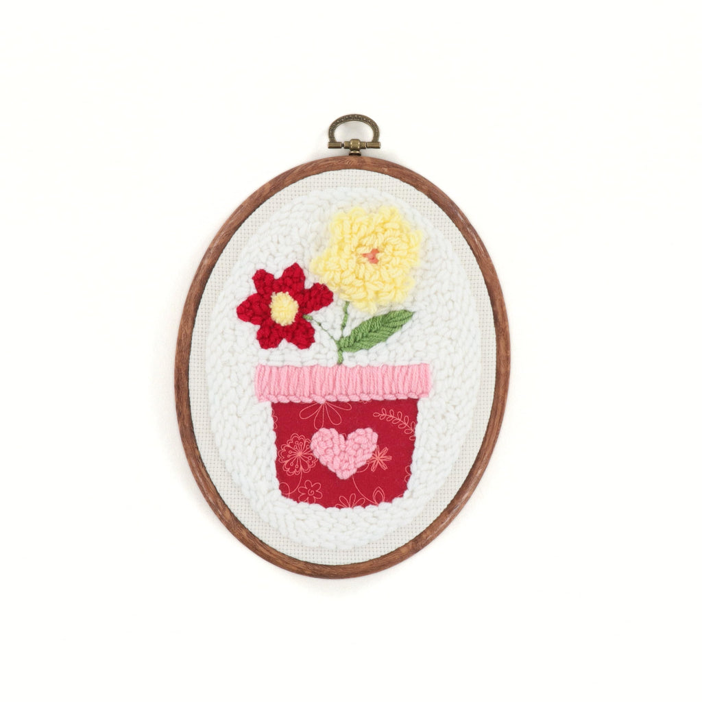 Kimberbell Punch Needle Kit – Love Blooms - Complease DIY Punch Needle Set with Tool, Monks Cloth, Yarn, Frame, Embelishments & Reusable Project Bag | Beginner-Friendly DIY Needle Punching Craft