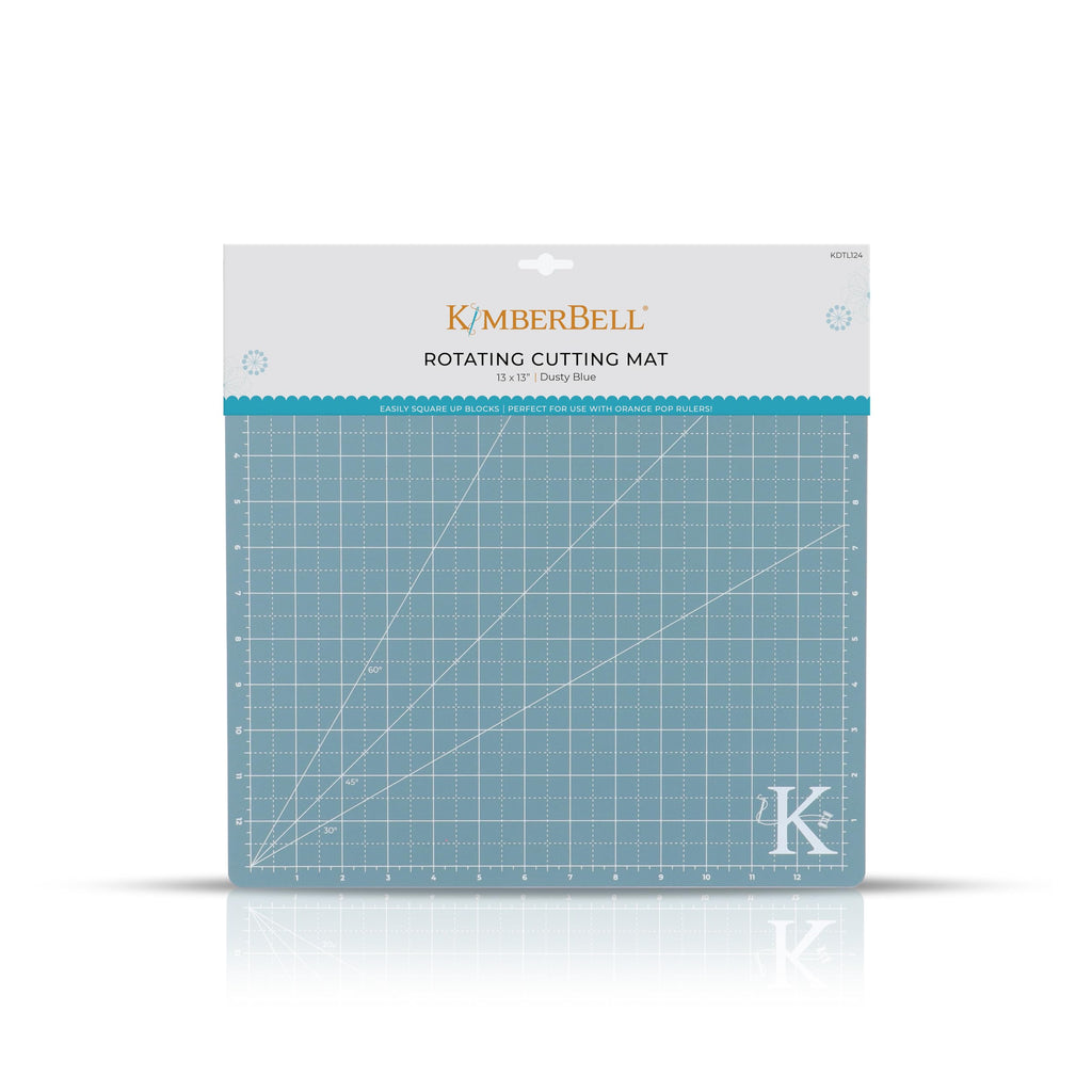 Kimberbell 13" x 13" Rotating Cutting Mat – Self-Healing, 360° Swivel, Grid Lines & Ruler Markings – Non-Slip Quilting & Sewing Mat for Orange Pop Rulers® & Fabric Cutting
