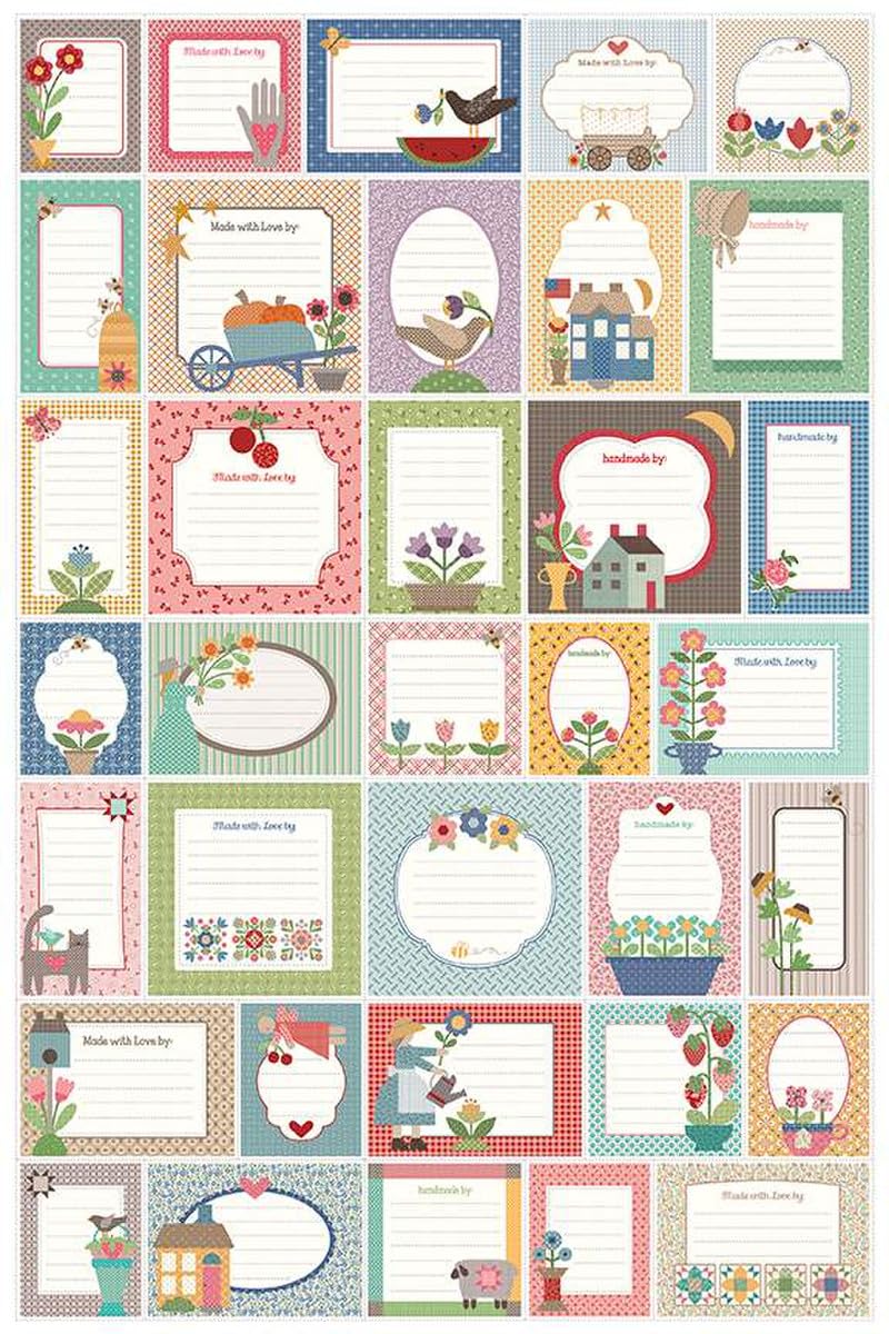 Riley Blake Home Town Fabric By Lori Holt of Bee in My Bonnet, Premium Quilting Fabric, Perfect for Quilting, Crafting, Sewing Projects and More… (Vintage Quilt Labels Home Dec Panel)