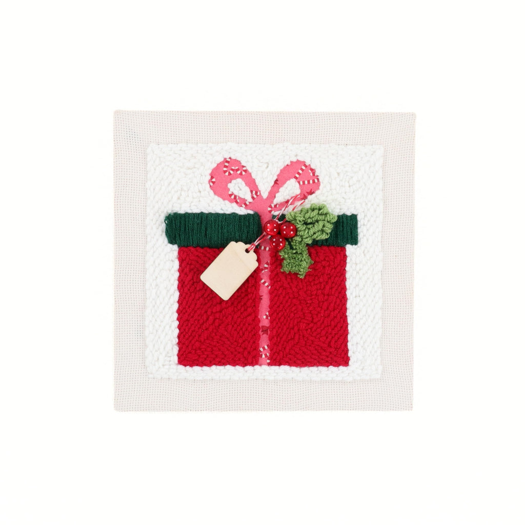 Kimberbell Punch Needle Kit – Gift the Season - Complete DIY Holiday Punch Needle Set with Tool, Monks Cloth, Frame, Embellishments & Yarns – Christmas Holiday Embroidery Craft