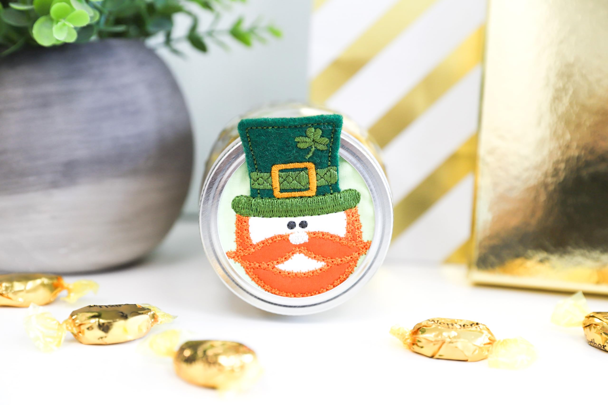Kimberbell Seasonal Jar Toppers for Machine Embroidery – 7 Holiday Designs in 5x7 & 4x4 Hoop – 3D Elements & Gift Tags – Digital Download Code