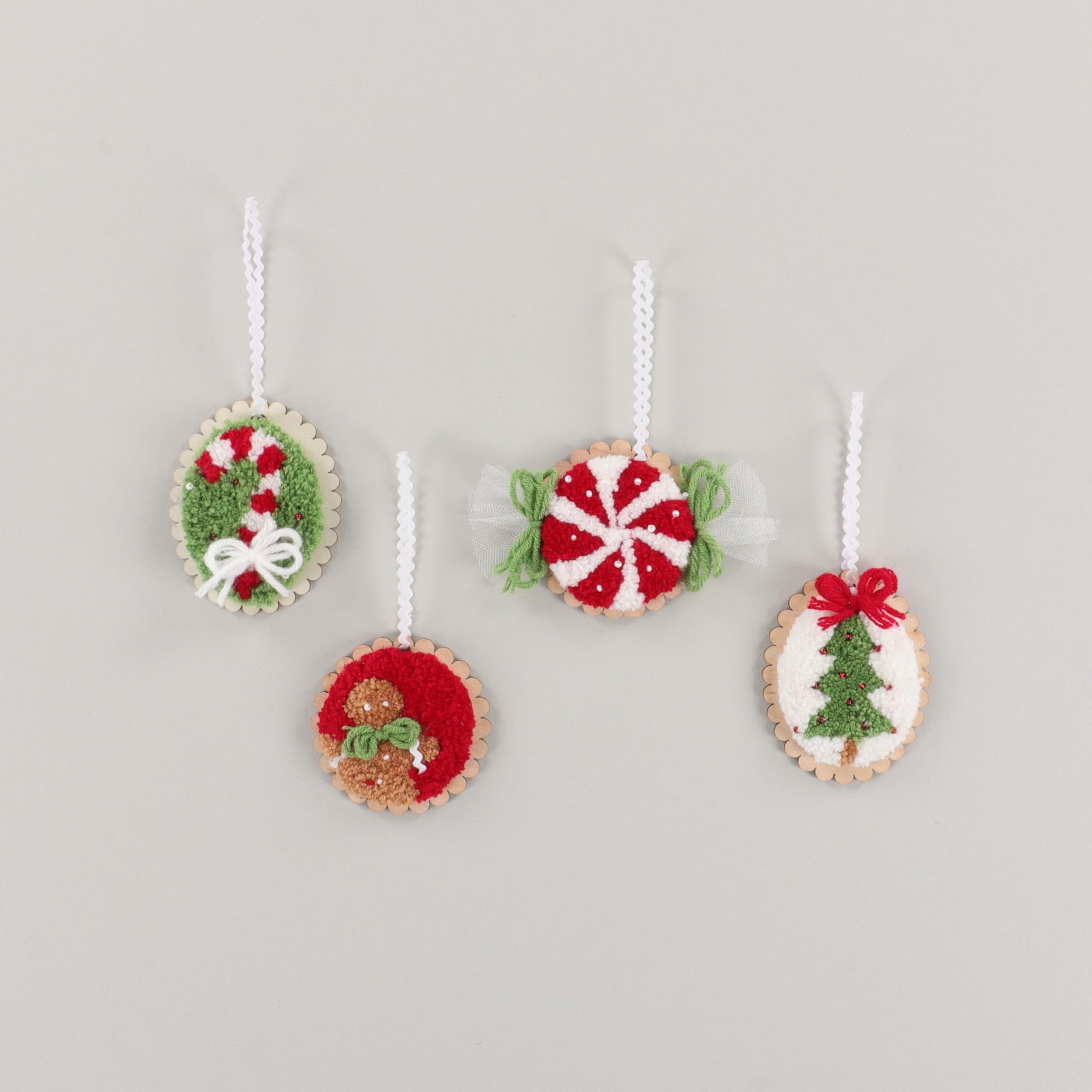 Kimberbell Cozy Christmas Ornaments Punch Needle Plus Kit – DIY Holiday Ornament Craft Kit with Tool, Yarn, Hoops, Embellishments & Wood Disks – Handmade Christmas Décor Project