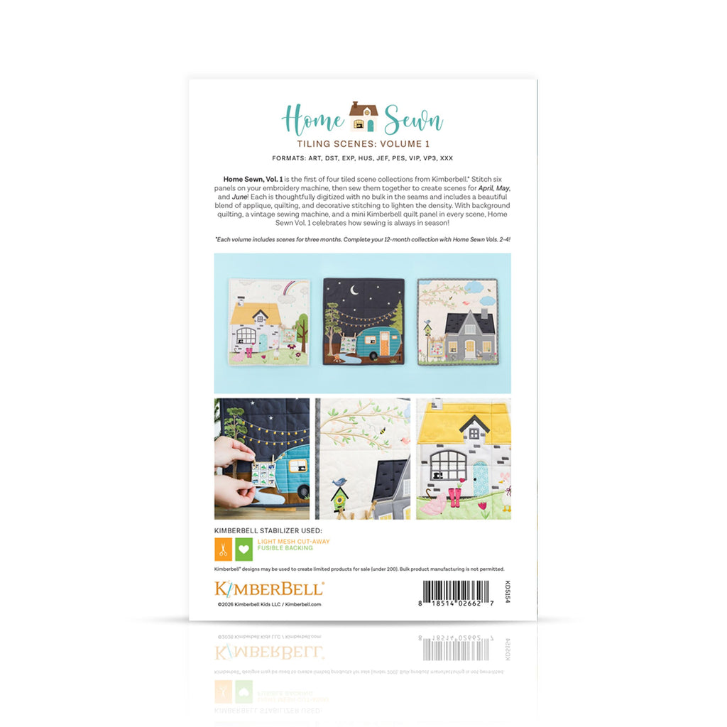 Kimberbell Home Sewn Vol. 1 Machine Embroidery Designs – Tiled Scene Collection for 5x7 Hoop or Larger | Applique, Quilting & Decorative Stitching