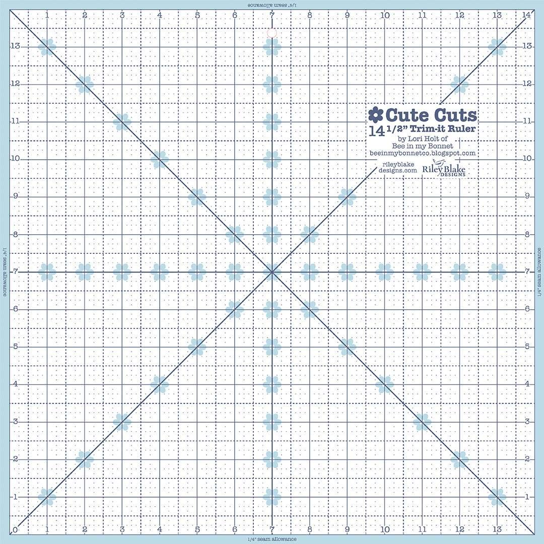 Riley Blake Designs Lori Holt Trim It Ruler 14.5" Square (STTI-21862)