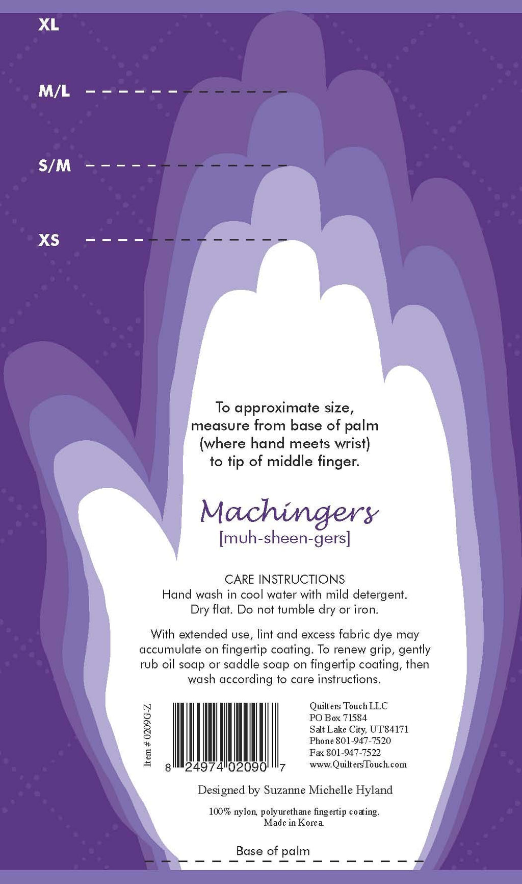 Machingers Quilting Support Gloves for Free-Motion Sewing, by Quilter’s Touch