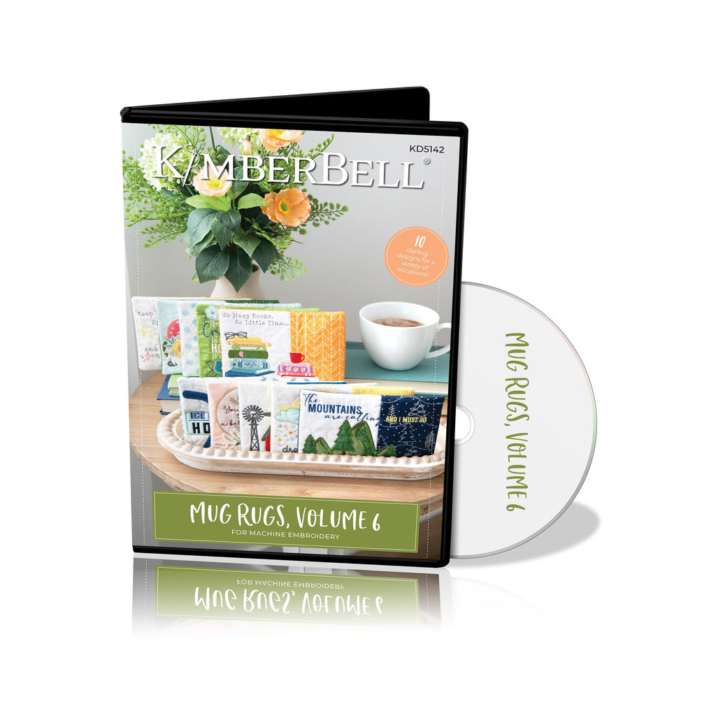 Kimberbell Mug Rugs Volume 1-4 Machine Embroidery Designs, Easy Step-by-Step Instructions, for Beginners to Advanced, Made in USA