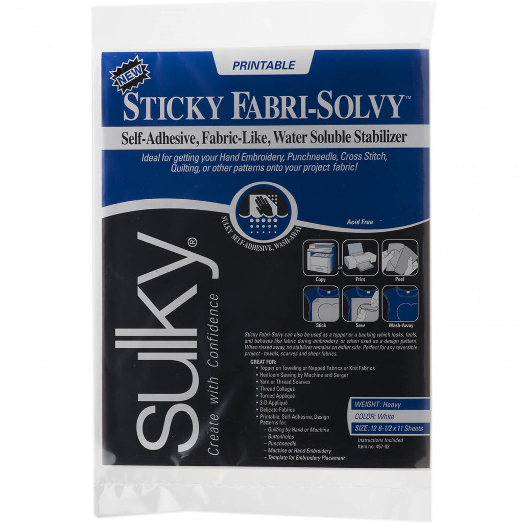 Sulky 8.5x11 stabilizer, 8.5" x 11" 12-Pack, White