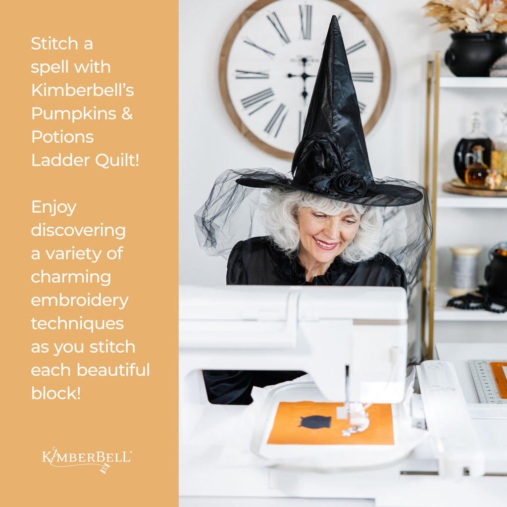 Kimberbell Pumpkins & Potions Ladder Quilt - Machine Embroidery Design CD, Quilting, Embroidery Patterns, Halloween Designs