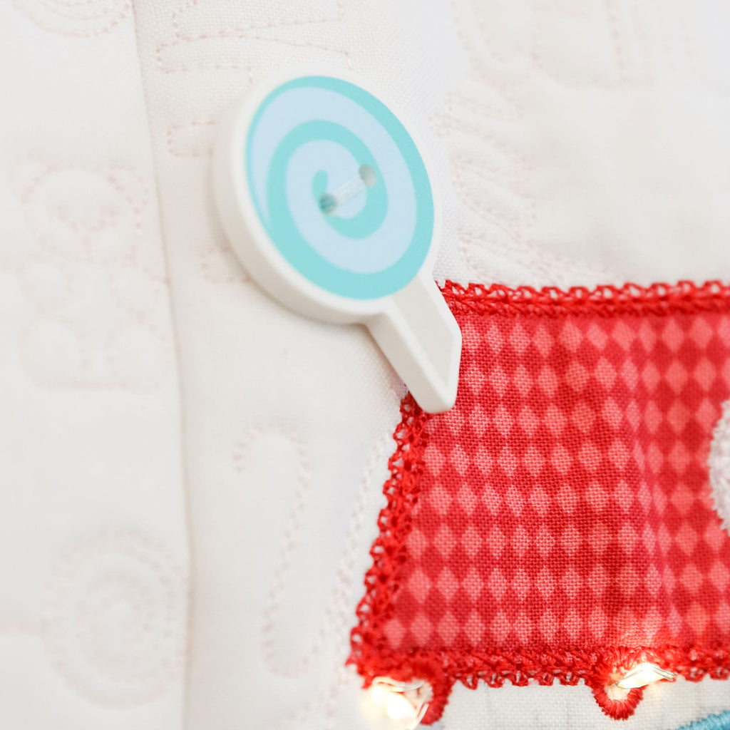 Kimberbell Sweetheart Street Embellishment Kit – Coordinating Supplies for 16" x 38" Valentine Bench Pillow – Includes Buttons, Vinyl, and Decorative Details for 5x7 Hoop Embroidery