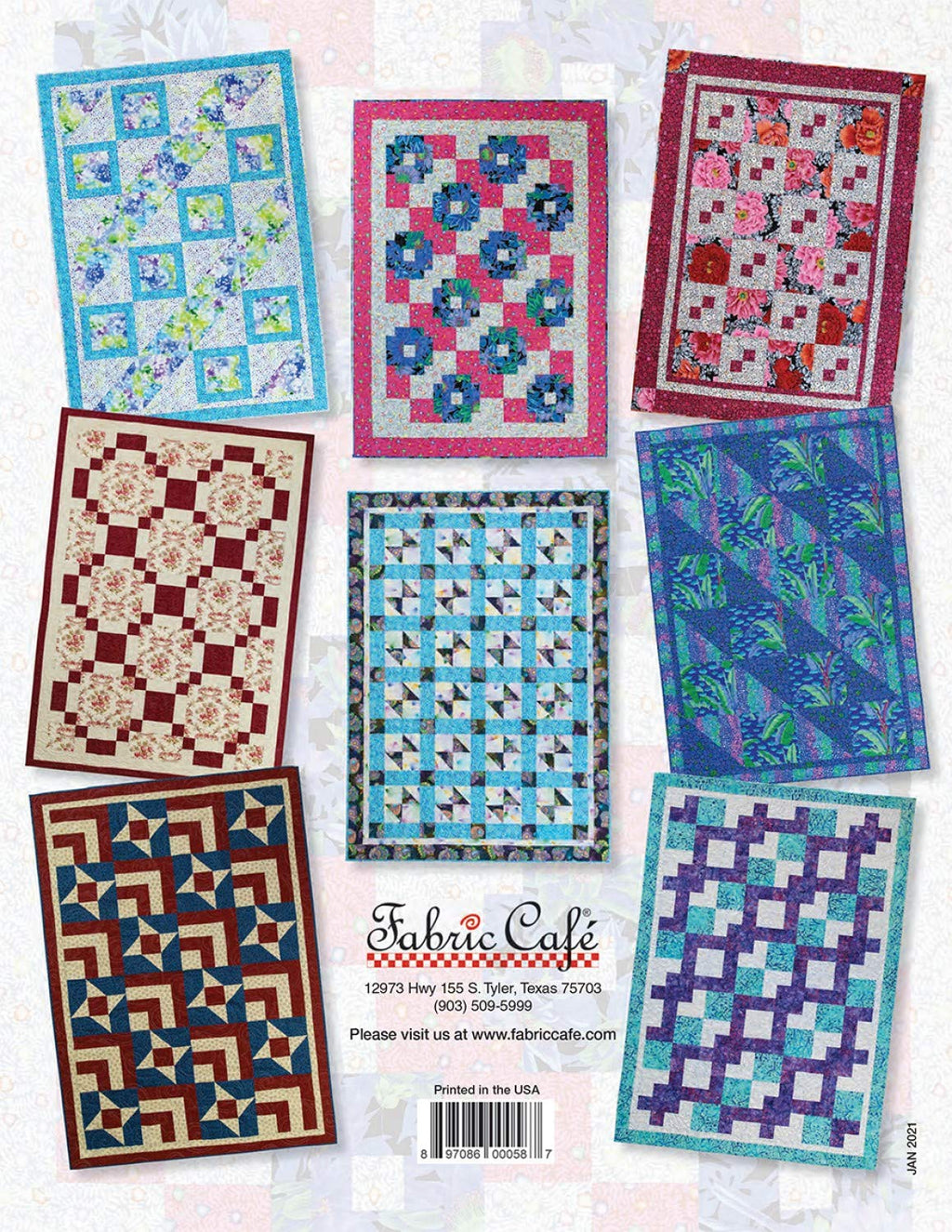 Fabric Cafe 3 Yard Quilts Pattern Book Bundle New 2021