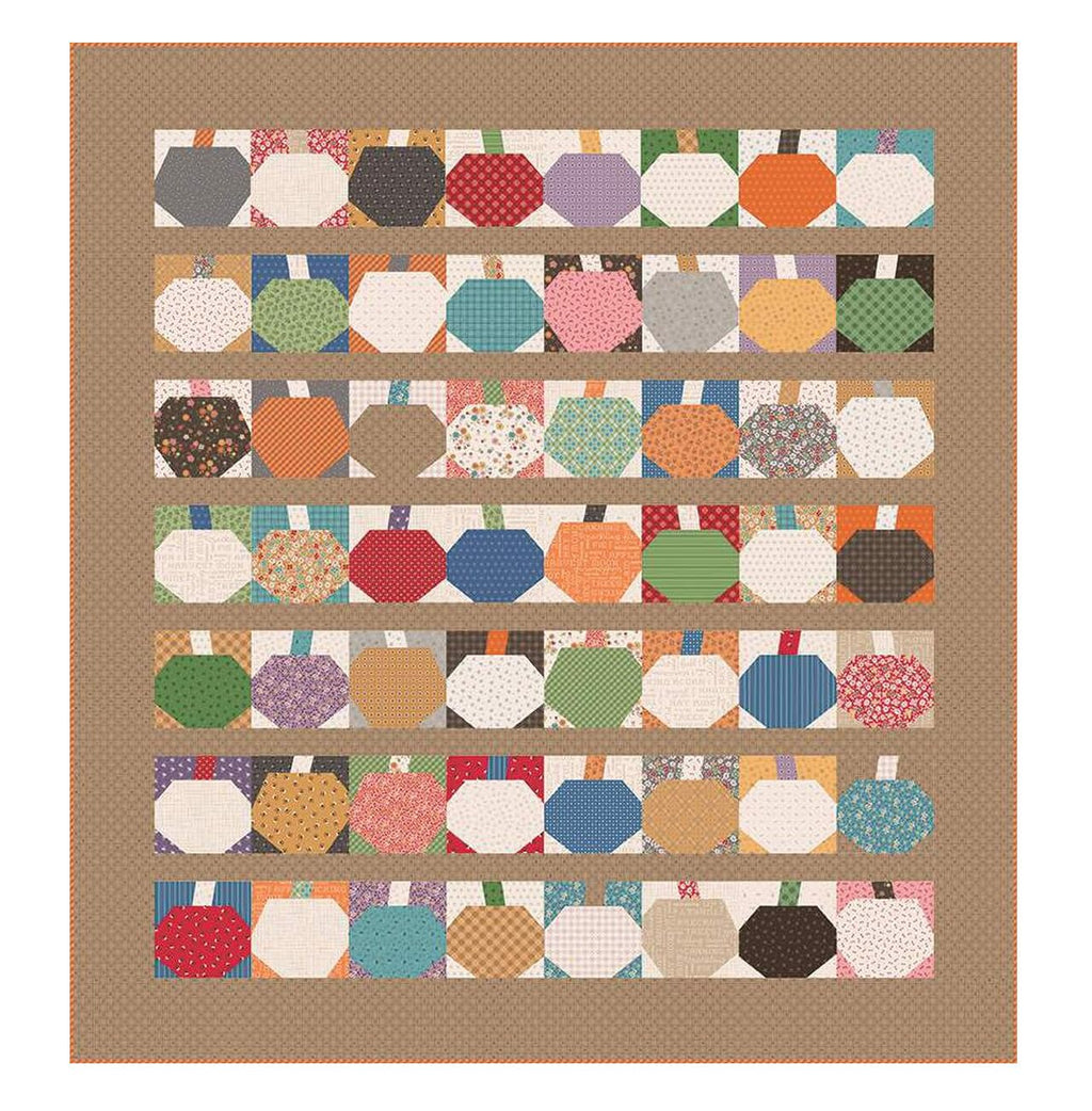 10'' Pumpkin Quilt Paper by Lori Holt of Bee in My Bonnet Iron-On Template Sheets for 7'' Finished Pumpkin Quilt Block, Includes 42 Sheets Ideal for Autumn Quilts and Seasonal Crafting Projects