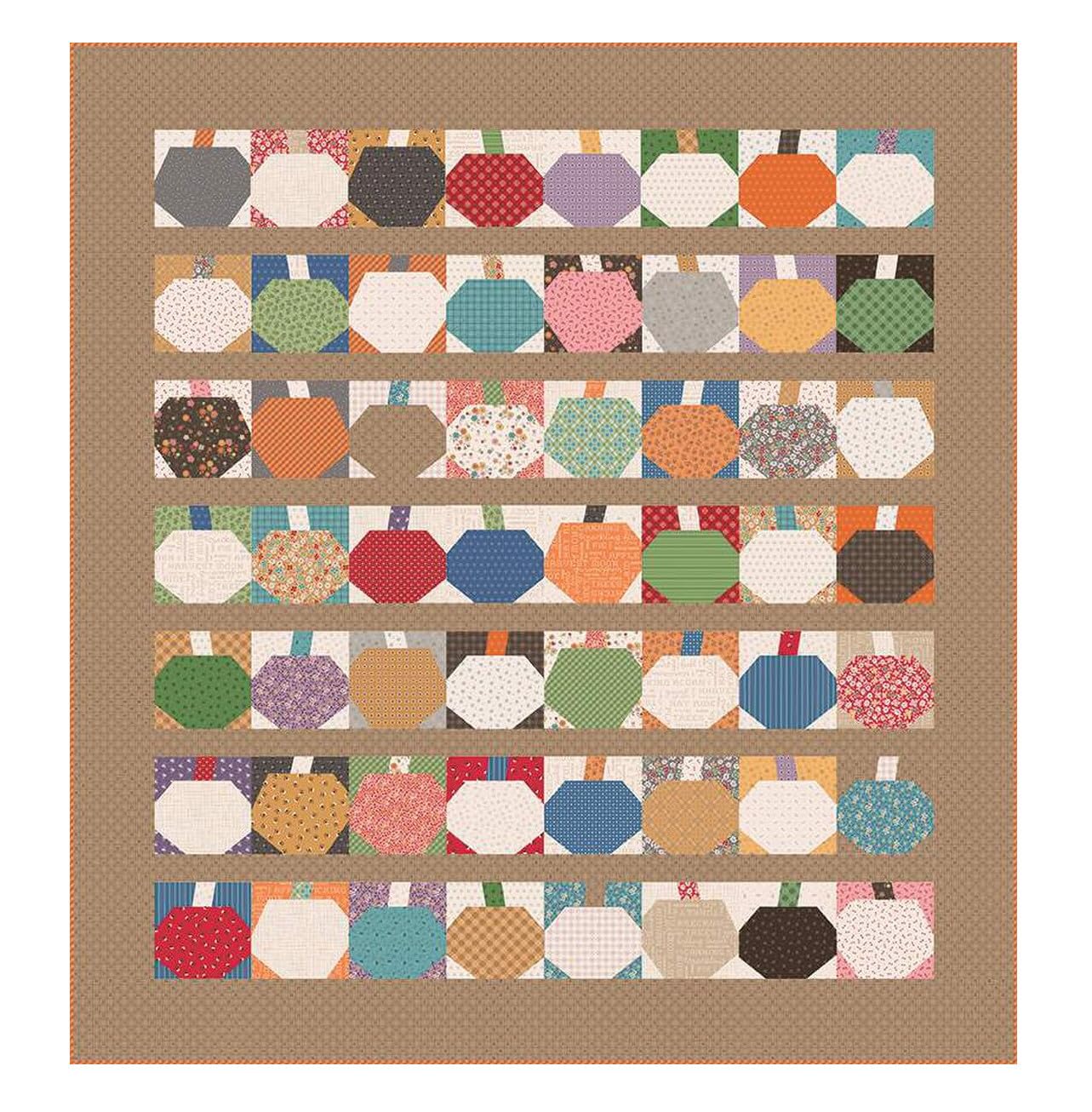 10'' Pumpkin Quilt Paper by Lori Holt of Bee in My Bonnet Iron-On Template Sheets for 7'' Finished Pumpkin Quilt Block, Includes 42 Sheets Ideal for Autumn Quilts and Seasonal Crafting Projects