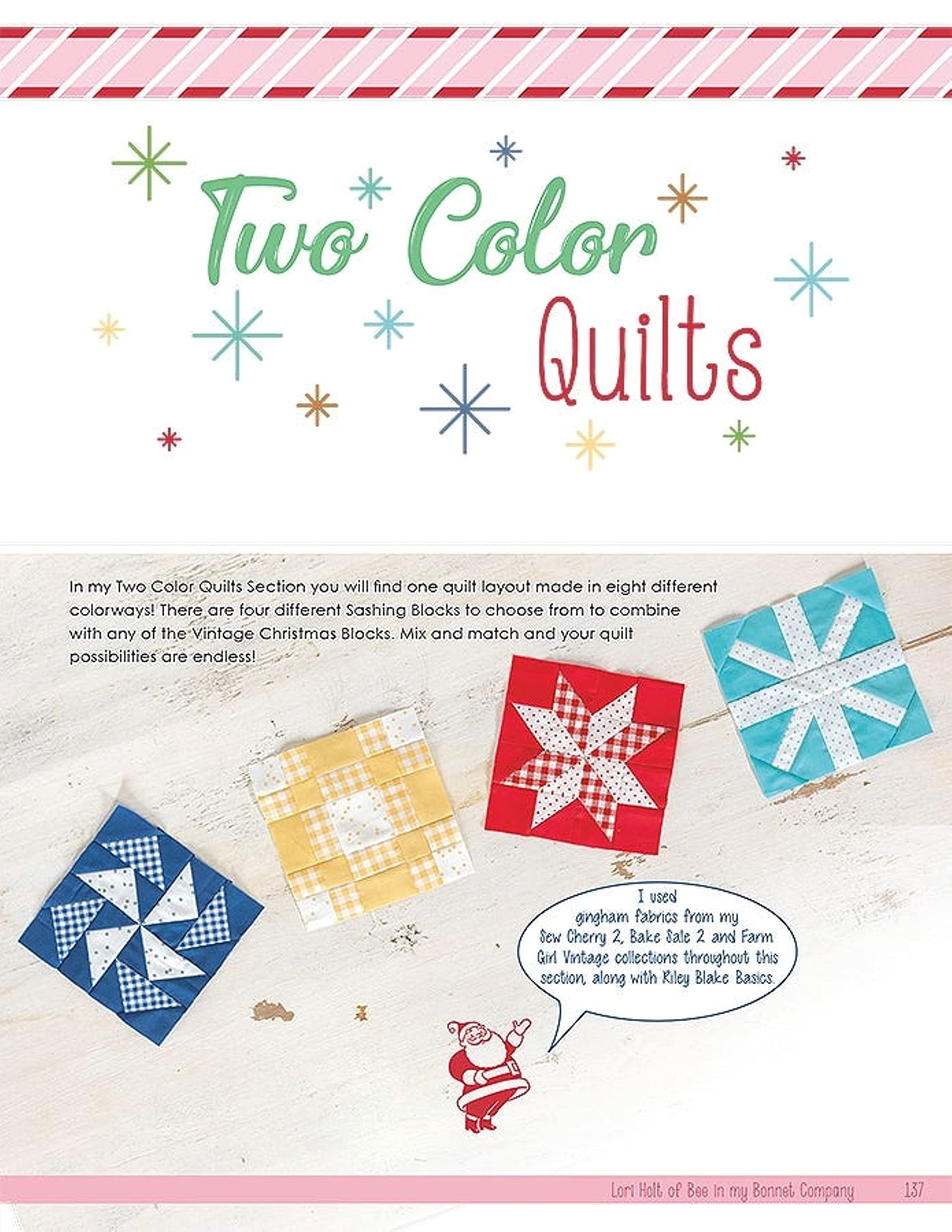 It's Sew Emma Vintage Christ mas Quilt Book by Lori Holt of Bee in My Bonnet, 11 x 9 x 1