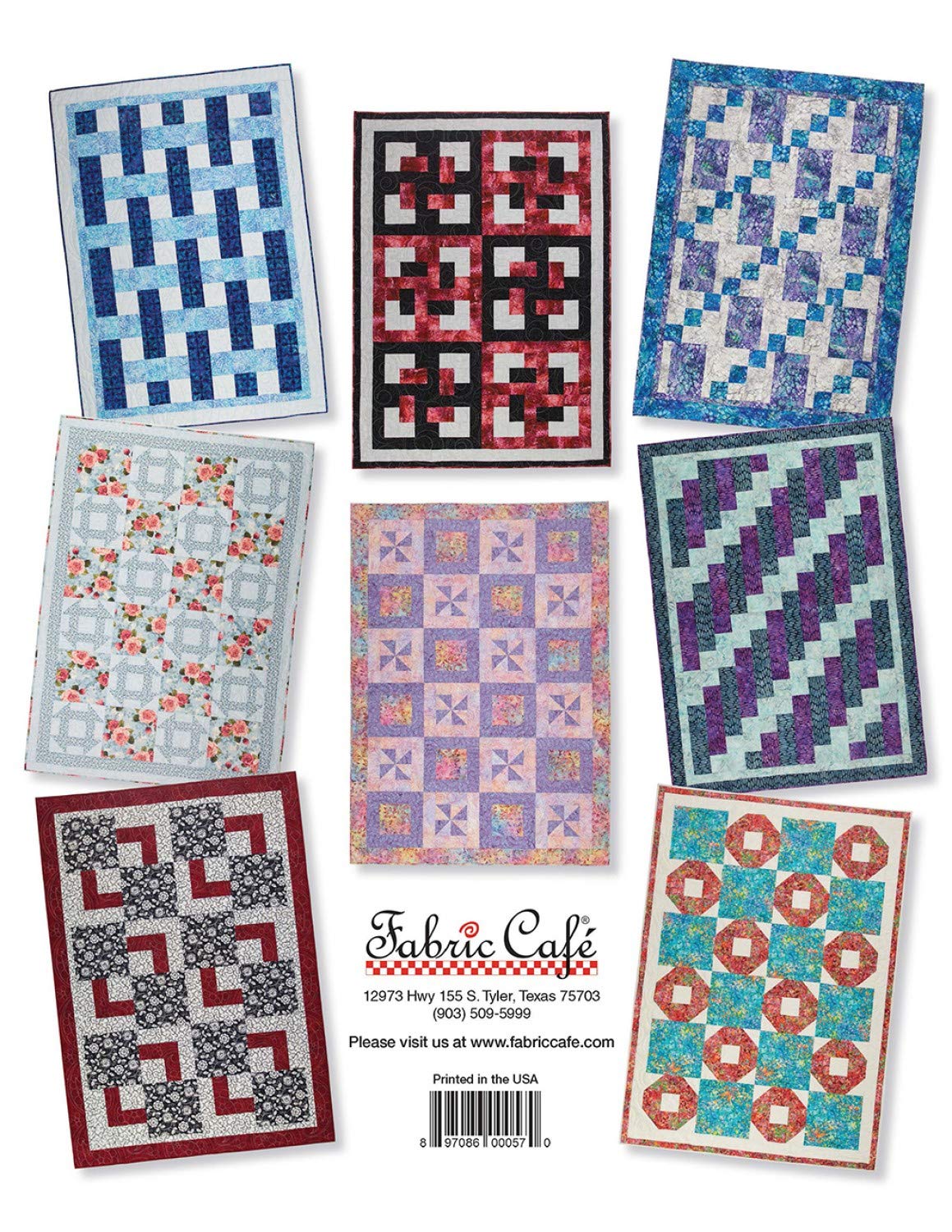 Fabric Cafe 3 Yard Quilts Pattern Book Bundle New 2021