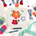 Kimberbell Punch Needle Kit – Petal Pop! - Complete DIY Embroidery Kit with Tool, Monks Cloth, Frame, Yarn & Ladybug Button – Floral Punch Needle Design for Handmade Gifts & Home Décor