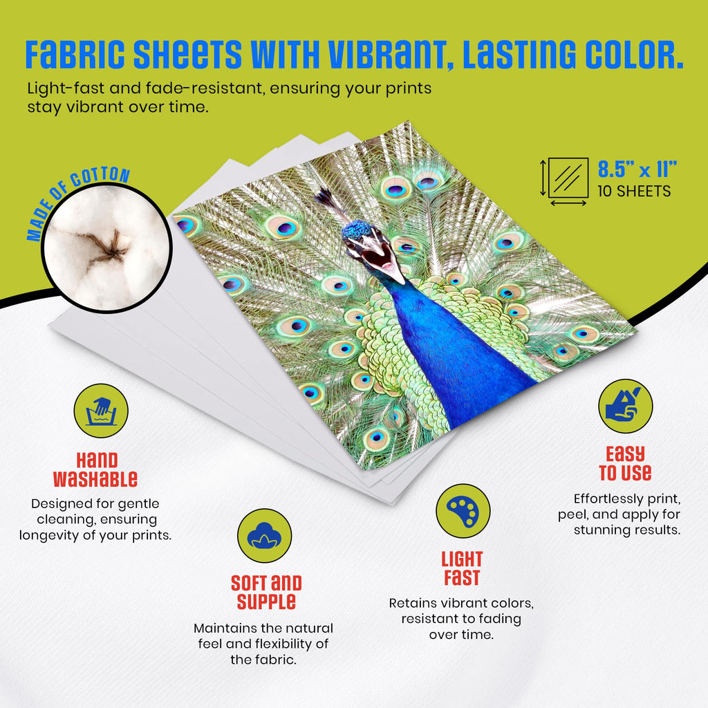 Ink Jet Fabric Cotton Sheets (8.5 x 11-Inches)