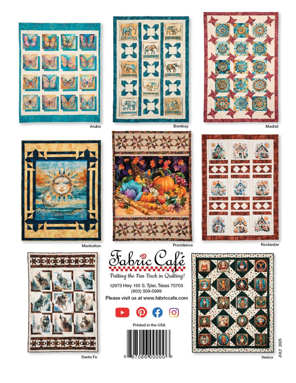 Fabric Cafe Panel Perfect 3-Yard Quilts Book – 8 Easy Quilt Patterns for Panels – Use with 1-Yard Cuts – Beginner Friendly Quilting Book with Diagrams & Fabric Guides