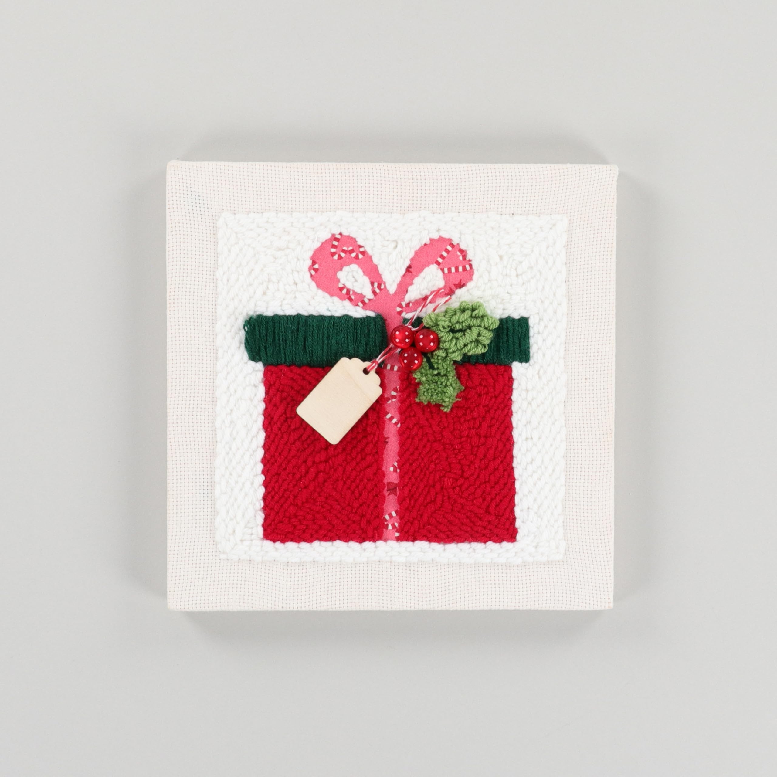 Kimberbell Punch Needle Kit – Gift the Season - Complete DIY Holiday Punch Needle Set with Tool, Monks Cloth, Frame, Embellishments & Yarns – Christmas Holiday Embroidery Craft