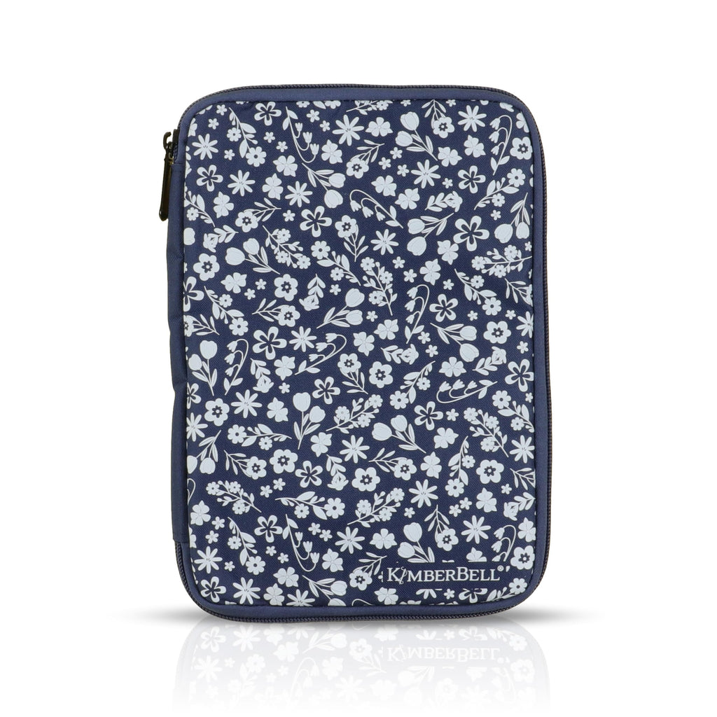Kimberbell Navy Floral USB Case – Holds Up to 32 Flash Drives – Padded Zippered Storage Pouch for USB Drives (10 x 7 x 0.75")