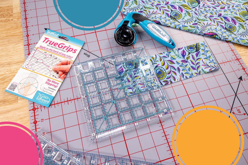 TrueCut My Comfort Rotary Cutter - 45mm Ergonomic Wheel Cutter for Fabric, Quilting, Sewing, Crafting - Left or Right-Handed - Track-and-Guide Ruler - Quilting and Sewing Supplies