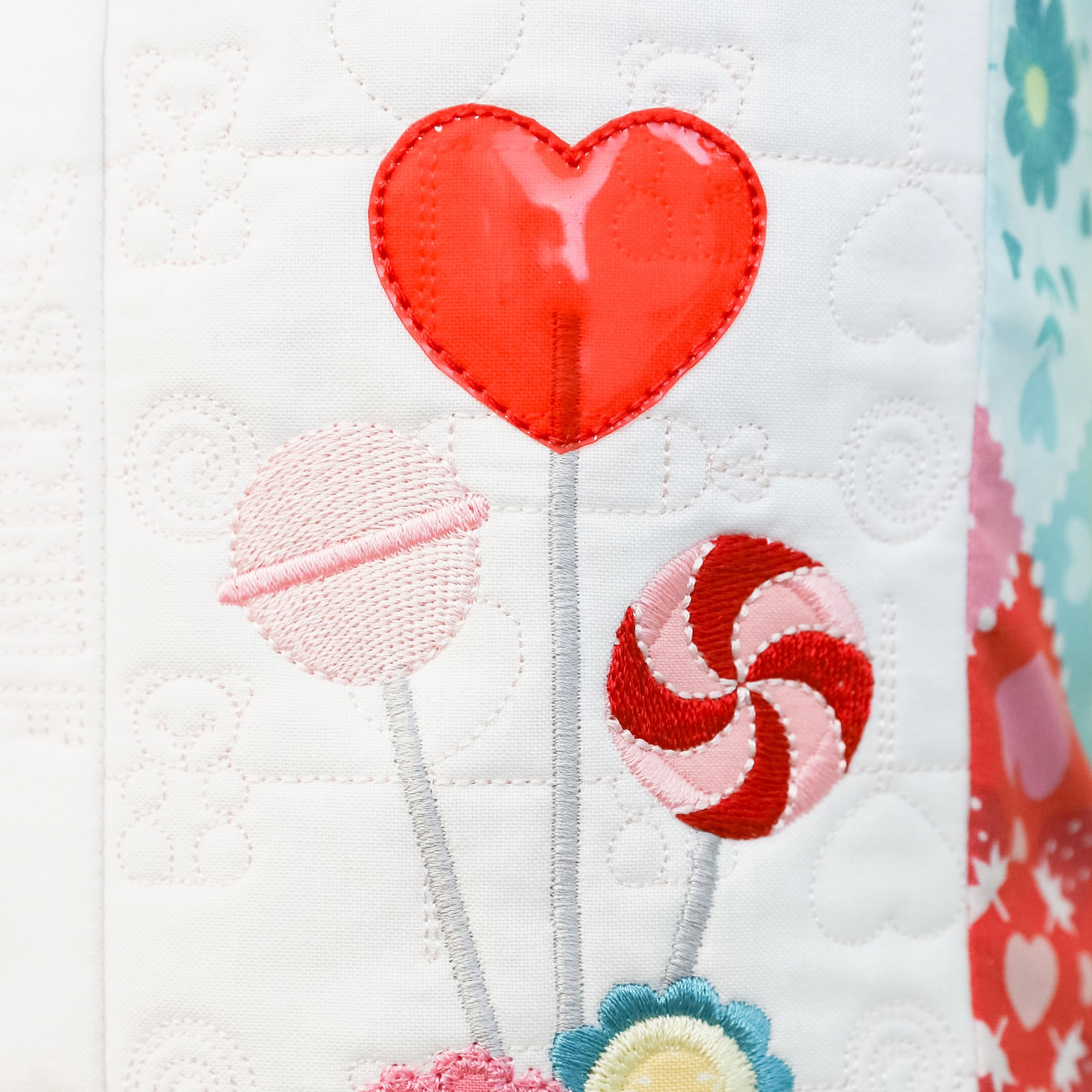 Kimberbell Sweetheart Street Embellishment Kit – Coordinating Supplies for 16" x 38" Valentine Bench Pillow – Includes Buttons, Vinyl, and Decorative Details for 5x7 Hoop Embroidery