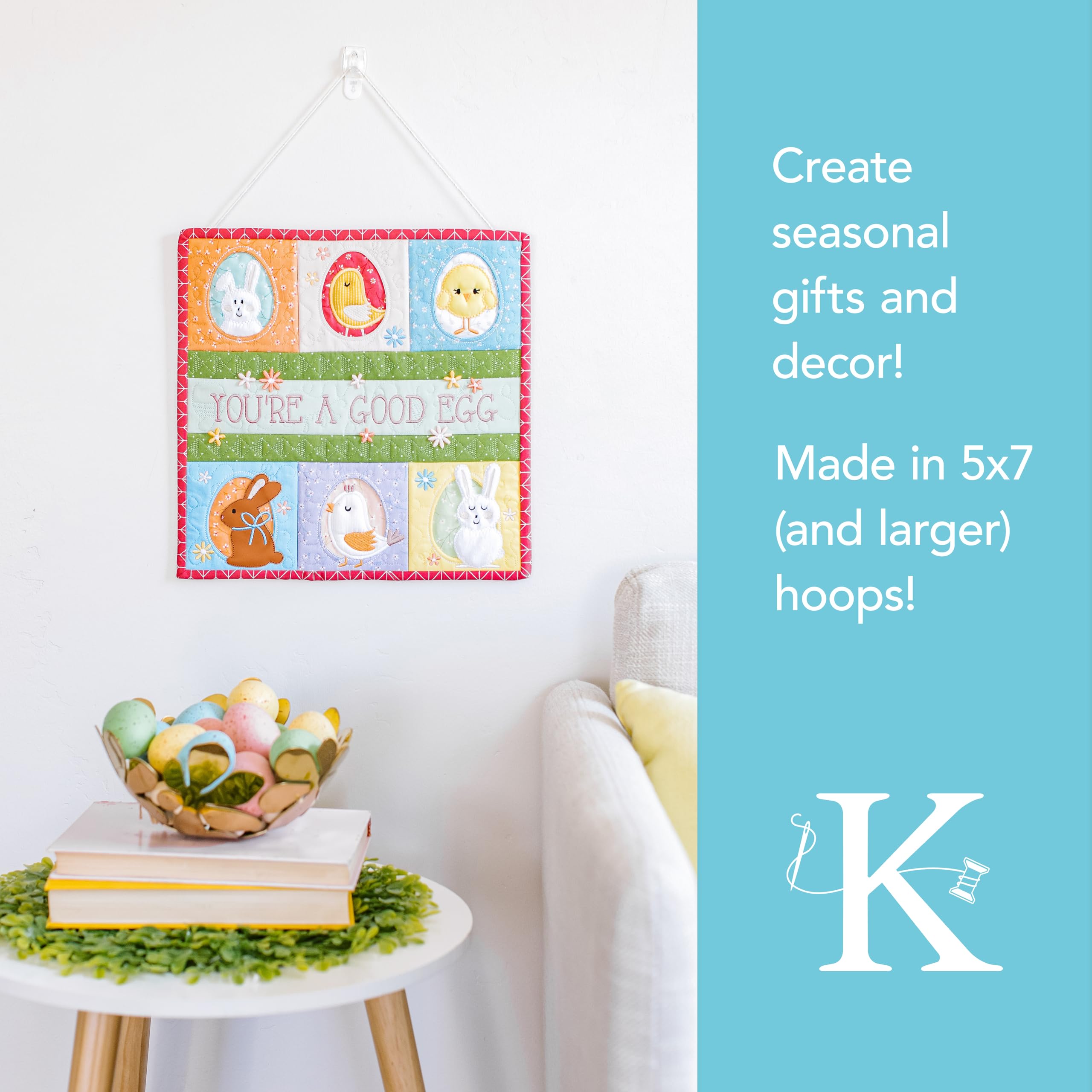 Kimberbell Mini Quilts Vol. 1: Jan–June Machine Embroidery CD – 6 Seasonal 12x12” in-The-Hoop Projects for 5x7 or Larger Hoops, Includes Quilting Designs & Instructions