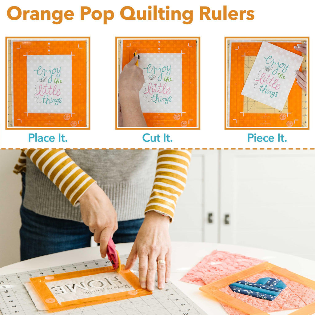 Kimberbell Orange Pop Rulers for Quilting, Perfect Quilt Blocks
