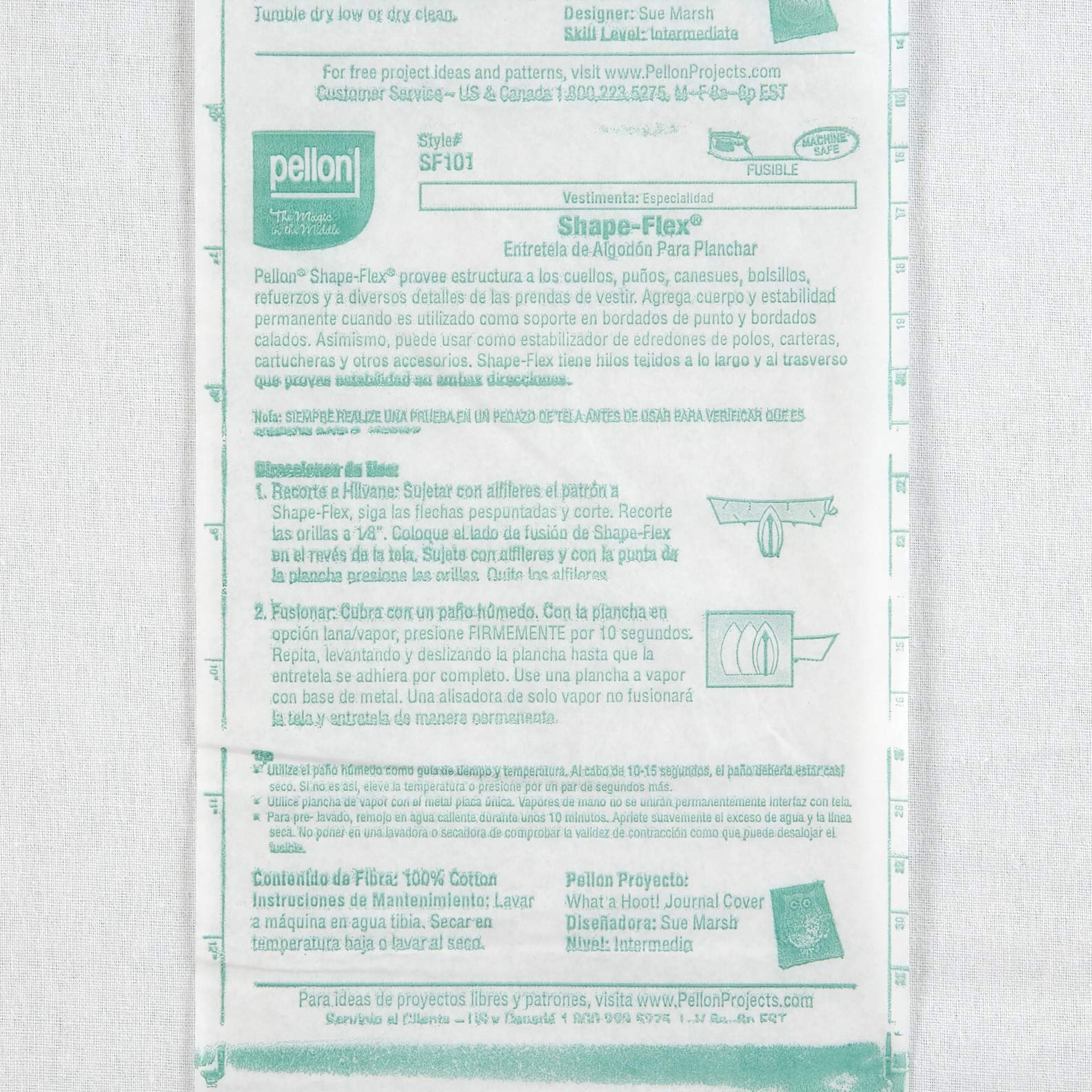 Pellon SF101 Shape-Flex Fusible medium weight woven interfacing White Sold by Yard