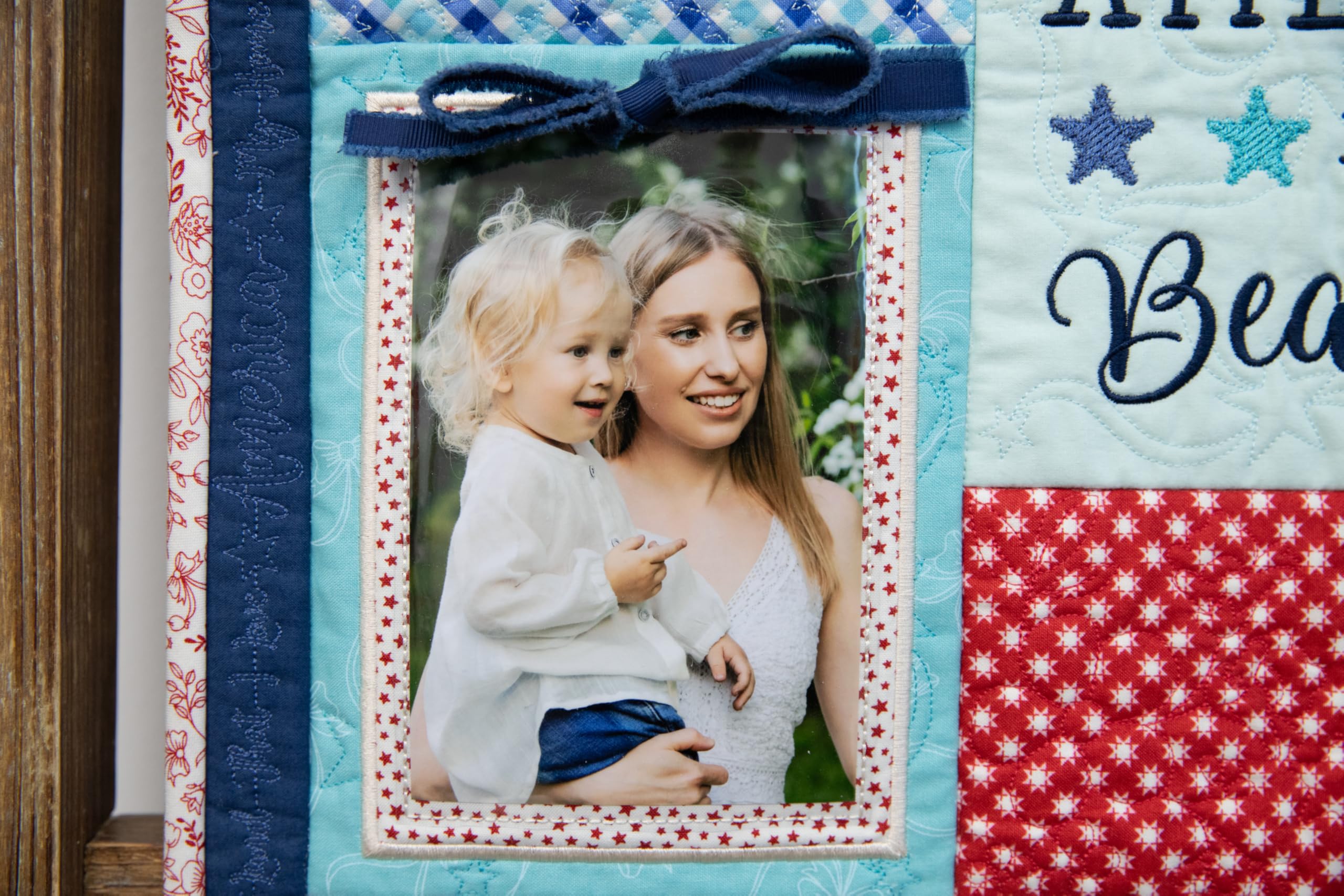 Kimberbell Star-Spangled Beauty Ladder Quilt Embellishment Kit – Accessories for Machine Embroidery Quilt, Includes Lace, Star Buttons, Pearls, Ribbons & More