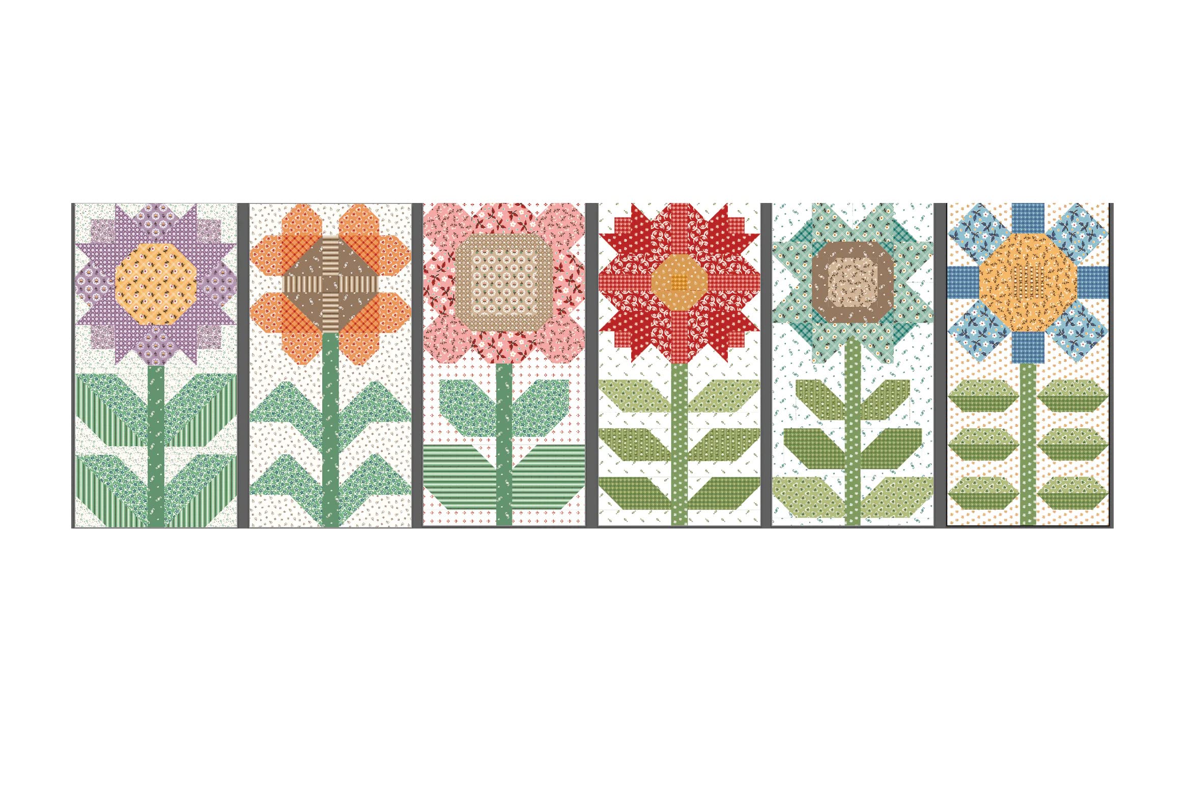 Prairie Quilt Seeds Flower No. 1-6 Pattern Set by Lori Holt